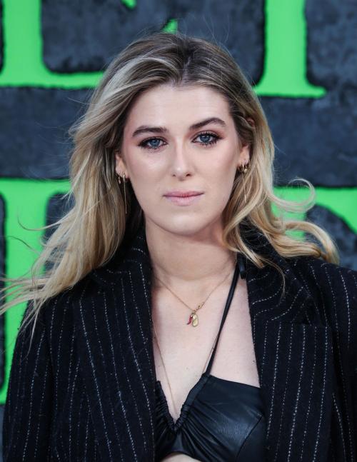 Honor Swinton Byrne in Black Dress at Beetlejuice Beetlejuice Premiere 2024 in London 1