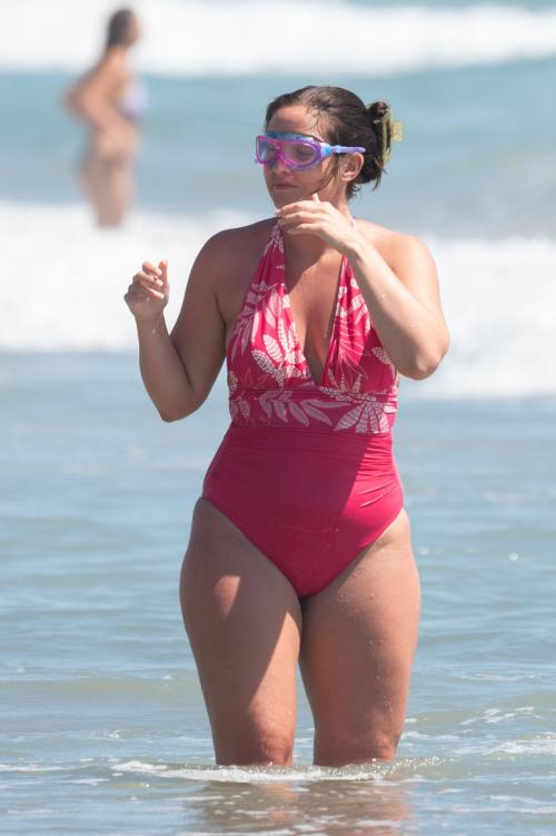 Jacqueline Joss in swimsuit at a beach in Marbella 9