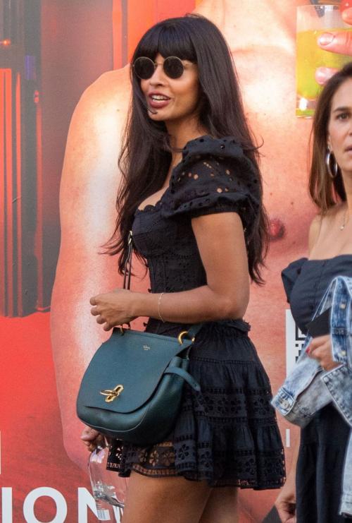 Jameela Jamil seen in Black Short Dress with Deborah Joseph Day Out in London, July 2024