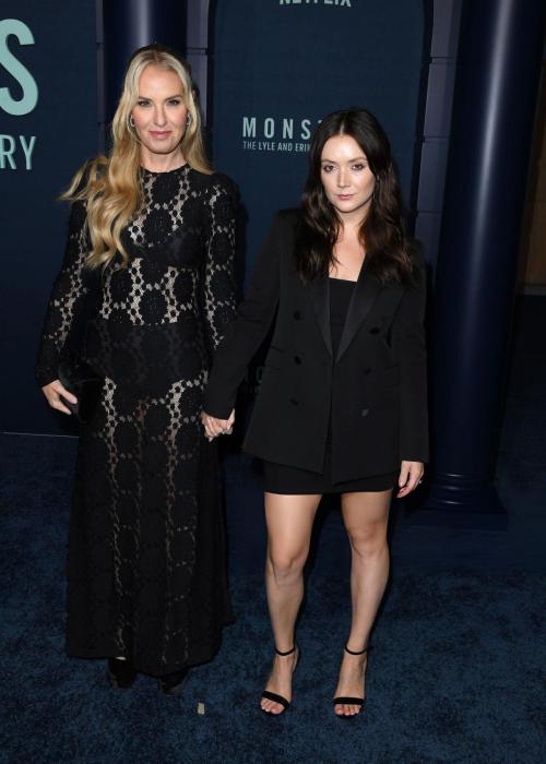 Billie Lourd and Leslie Grossman at Monster Premiere 4