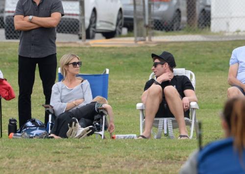 Christina Hall and Tarek El Moussa at Son