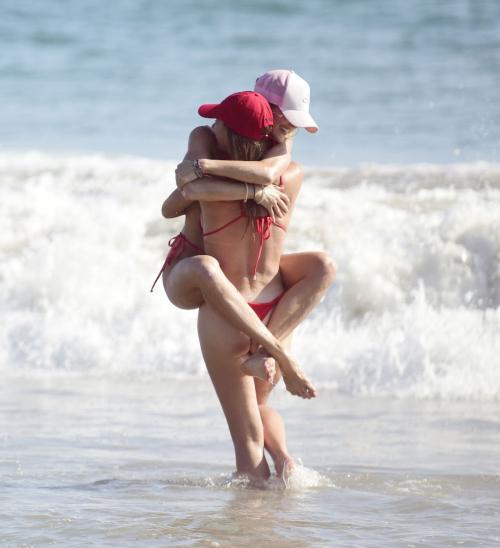 Joy Corrigan Friend Bikinis Beach Los Angeles 3