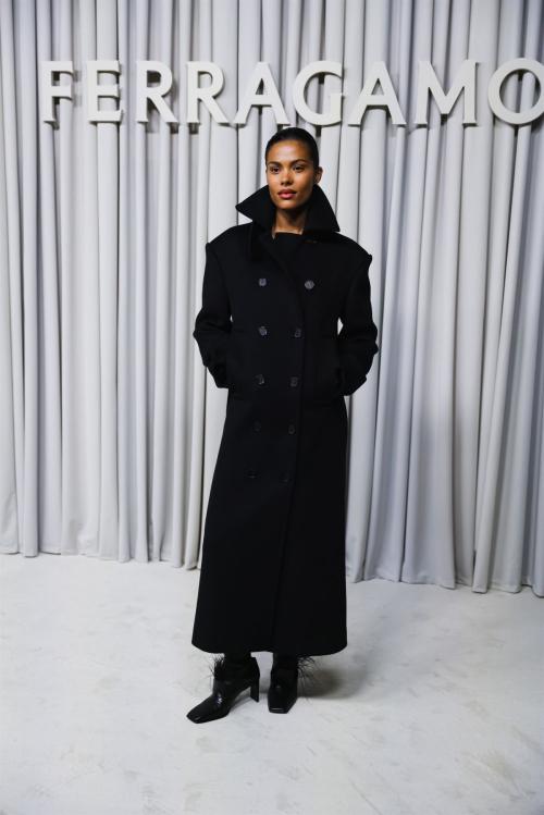 Tina Kunakey at Ferragamo Show at Milan Fashion Week 1