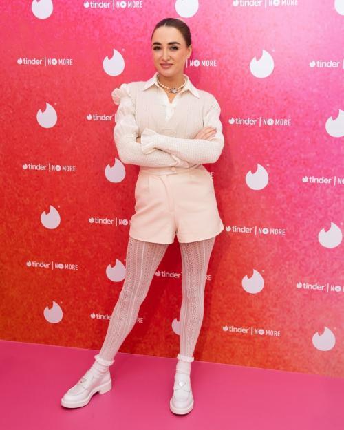 Georgia Harrison at Tinder's Nailing Dating Nail Bar Opening, October 2024