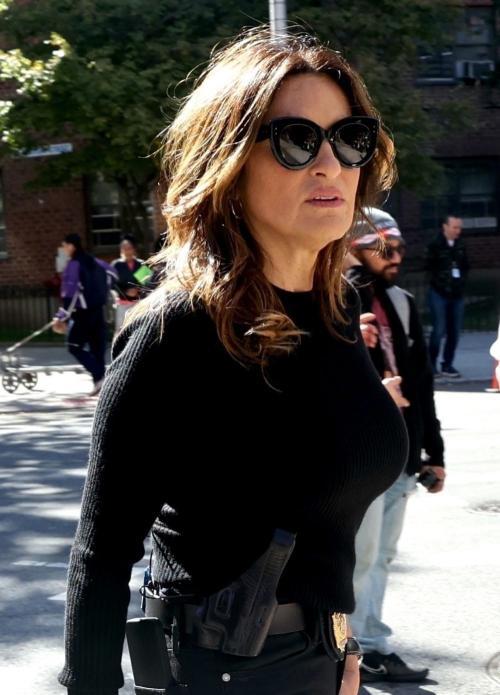 Mariska Hargitay on Set of Law & Order SVU New York, October 2024 4