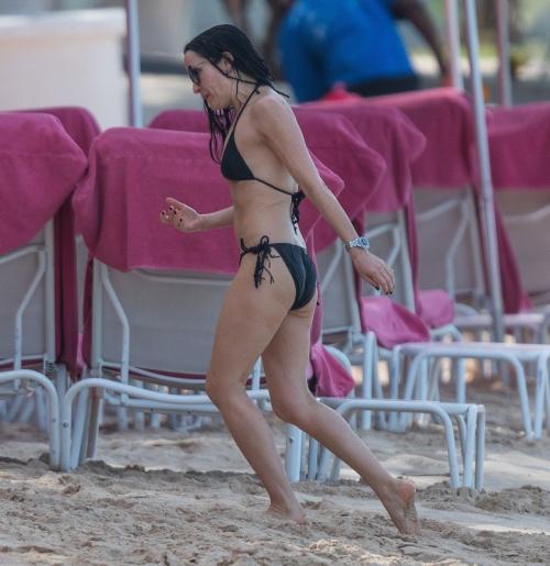 Andrea Cor at Sandy Lane Hotel Beach in Barbados, December 2024
