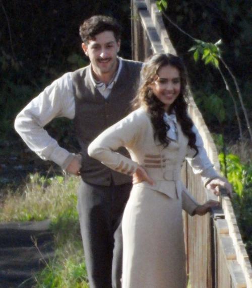 Jessica Alba and Michele Morrone on the Set of Maserati, December 2024​ 1