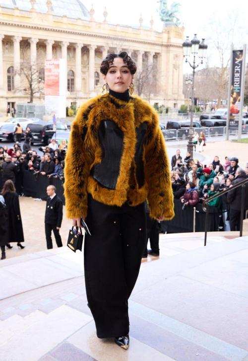 Araya Hargate Dazzles at Schiaparelli Haute Couture Show, January 2025