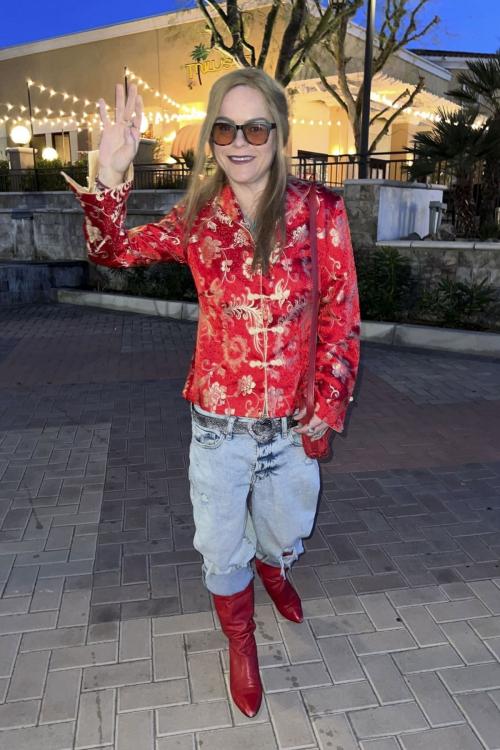 Taryn Manning Stuns in Red Outfit at Low Desert Dinner, January 2025 3