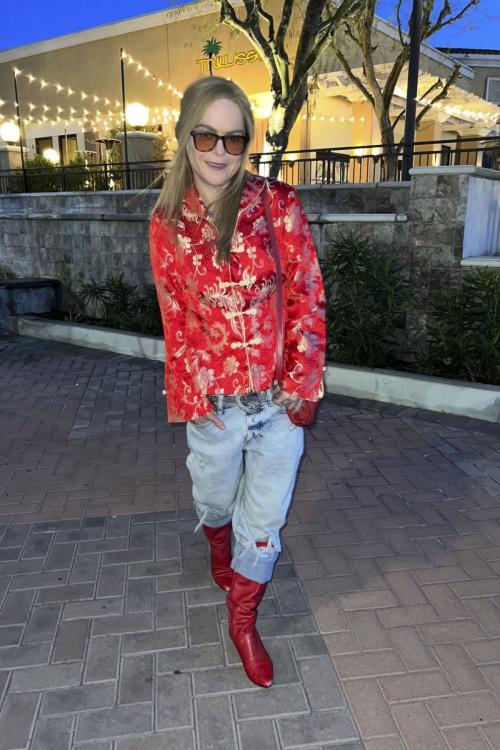 Taryn Manning Stuns in Red Outfit at Low Desert Dinner, January 2025 5