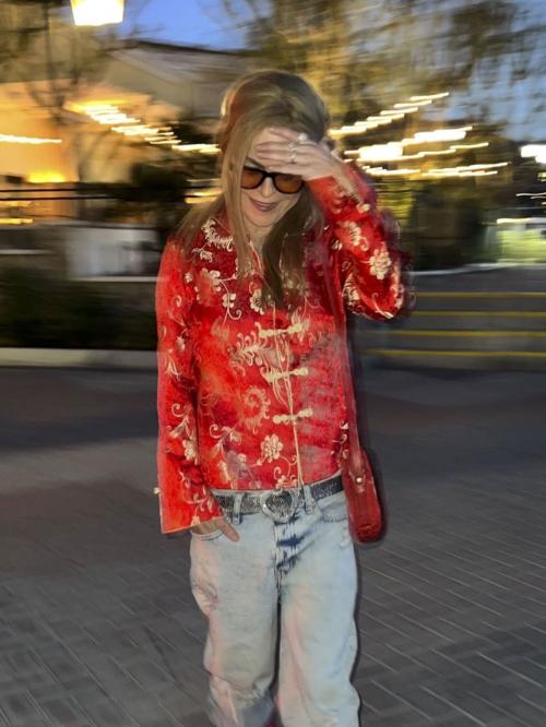 Taryn Manning Stuns in Red Outfit at Low Desert Dinner, January 2025 6