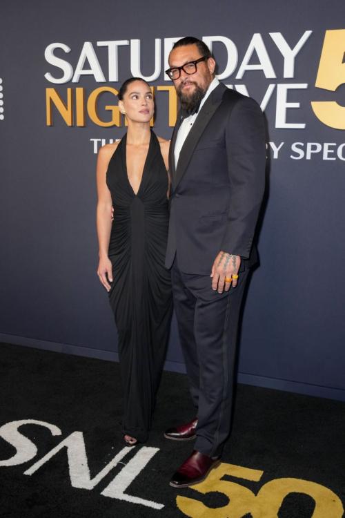 Adria Arjona & Jason Momoa at SNL 50th Special, February 2025 5
