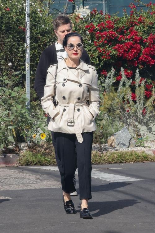 Dita Von Teese & Adam Rajcevich Out for Lunch in Los Feliz, February 2025 6