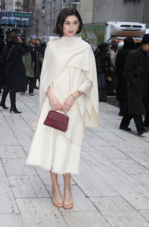 Kate Bartlett Arrives at Carolina Herrera Fashion Show, Feb 2025