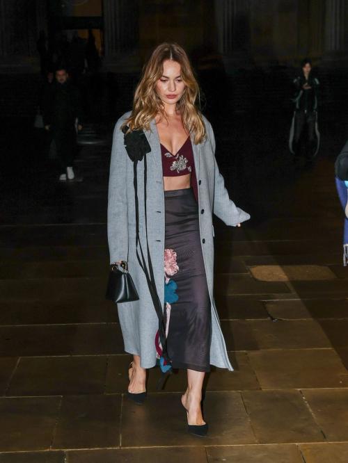 Lily James Arrives at Erdem Show in London, Feb 2025