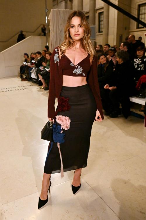Lily James at Erdem Show London Fashion Week, Feb 2025