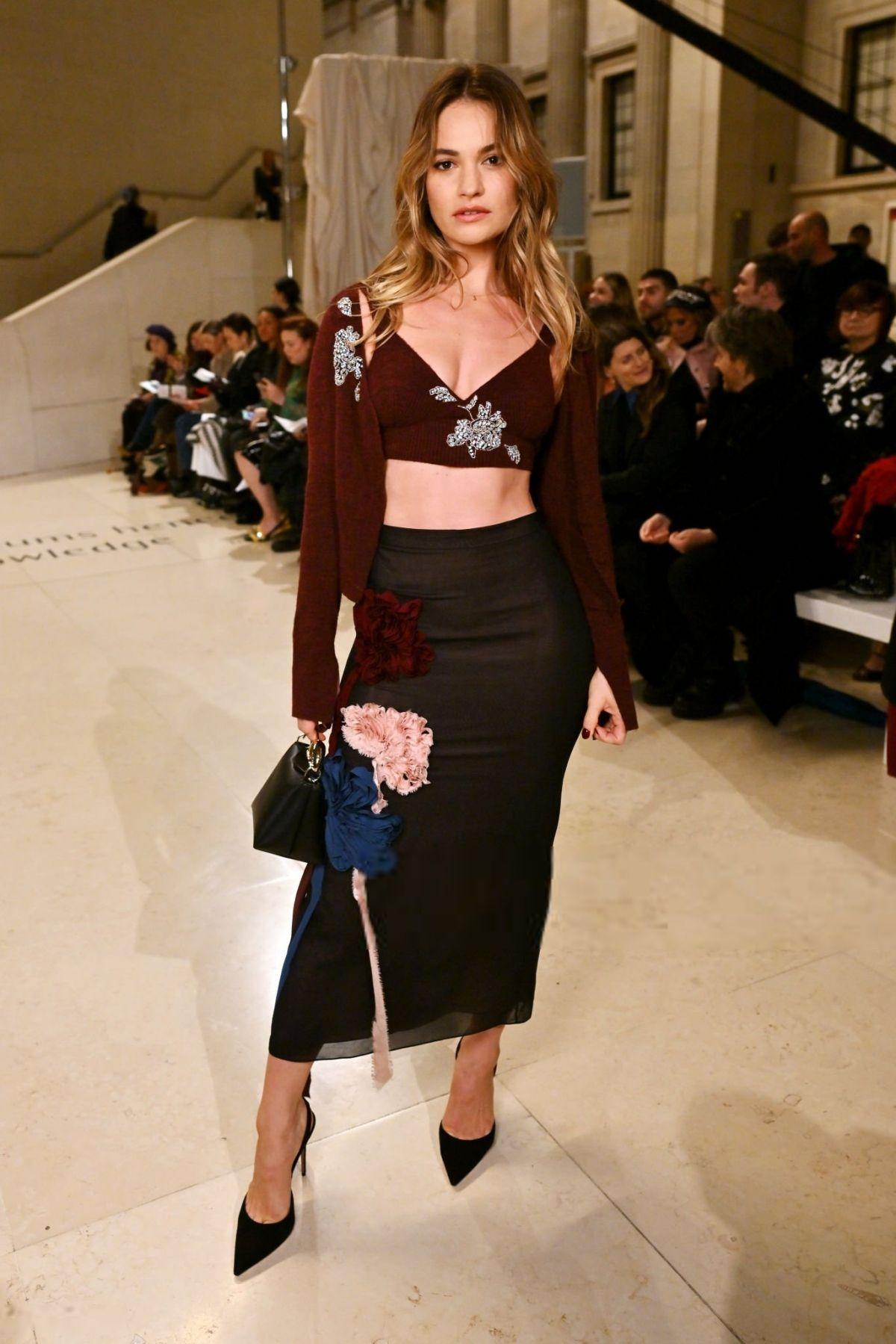 Lily James at Erdem Show London Fashion Week, Feb 2025