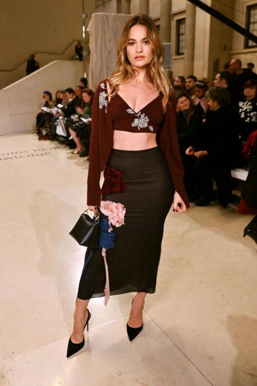 Lily James at Erdem Show London Fashion Week, Feb 2025 1