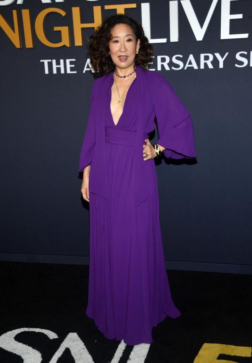 Sandra Oh at SNL50 Anniversary Special in NYC, Feb 2025