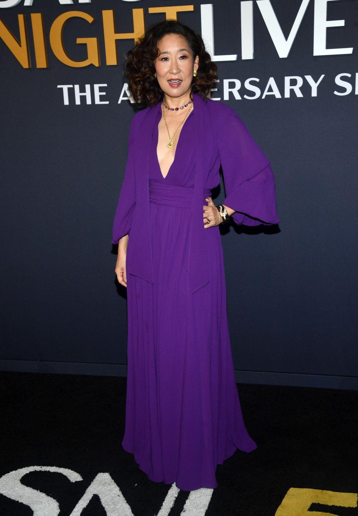 Sandra Oh at SNL50 Anniversary Special in NYC, Feb 2025