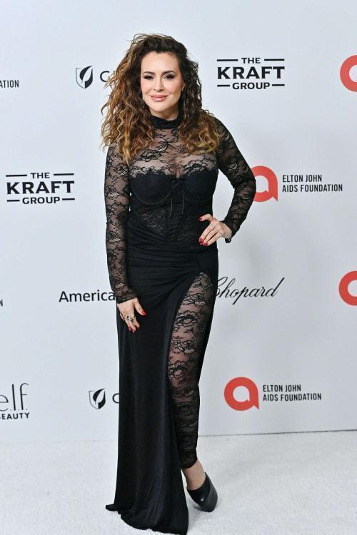 Alyssa Milano at Elton John AIDS Foundation Viewing Party, March 2025 1