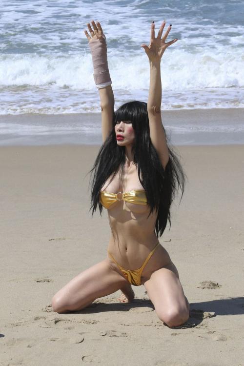 Bai Ling in Bikini at Hermosa Beach, March 2025 3