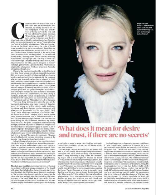 Cate Blanchett in The Observer Magazine, March 2025 3