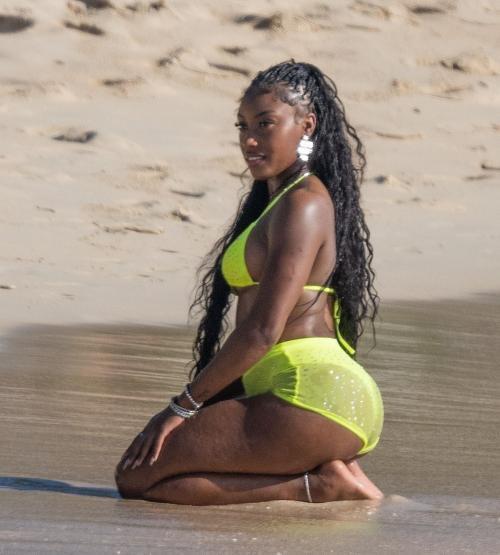 Charokee Young in Bikini at Beach in Western Barbados, March 2025 1