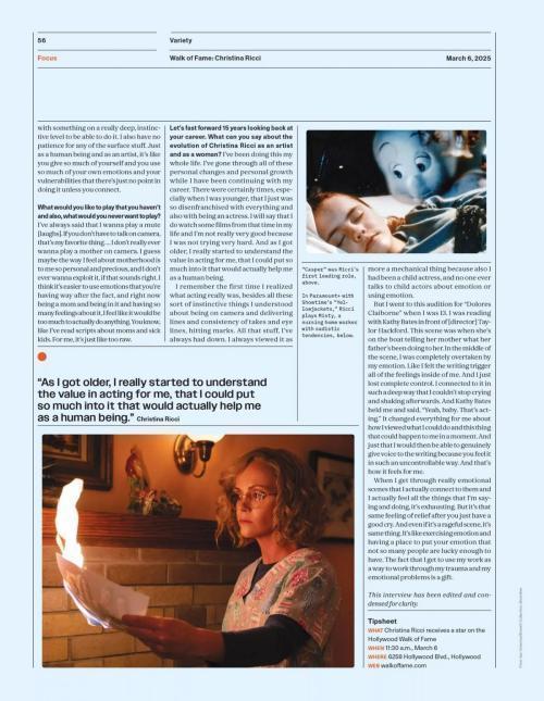 Christina Ricci in Variety Magazine, March 2025 1