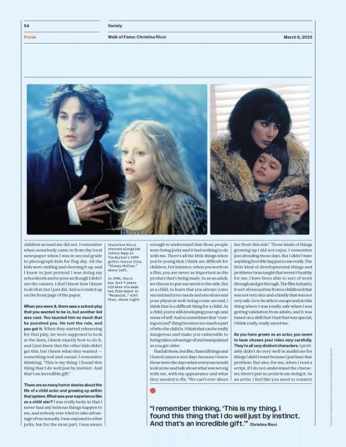 Christina Ricci in Variety Magazine, March 2025 2