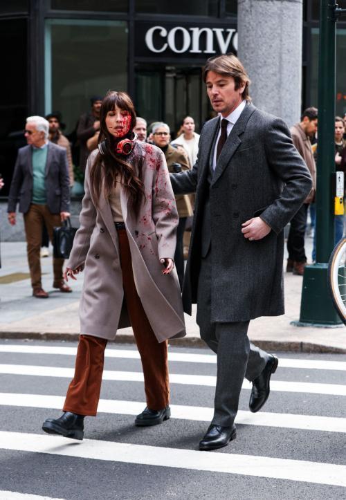 Dakota Johnson and Josh Hartnett on Set of Verity in New York, March 2025 1