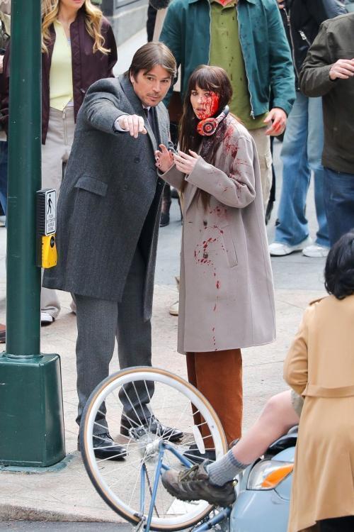 Dakota Johnson and Josh Hartnett on Set of Verity in New York, March 2025 8