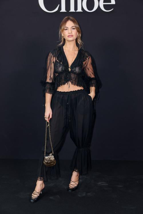 Lily James at Chloe Fashion Show in Paris, March 2025