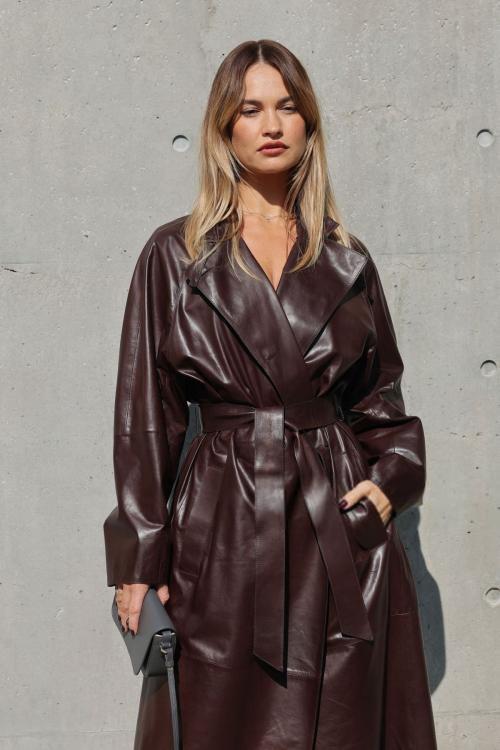 Lily James at Giorgio Armani Show, Milan Fashion Week, March 2025