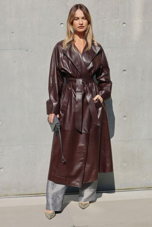 Lily James at Giorgio Armani Show, Milan Fashion Week, March 2025 5