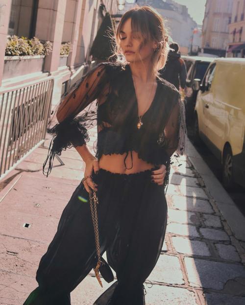 Lily James Paris Fashion Week Photoshoot, March 2024 11