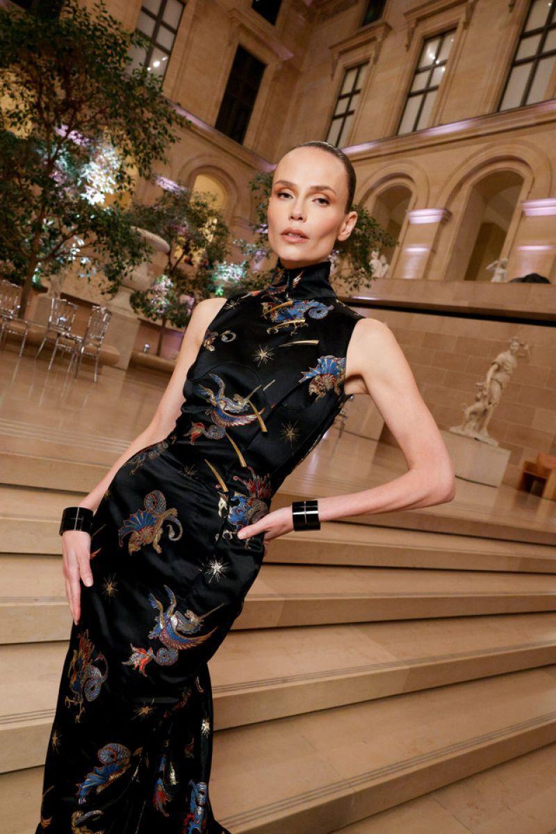 Natasha Poly at Le Grand Diner du Louvre in Paris, March 2025