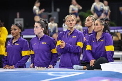 Olivia Dunne at Purple and Gold Podium Challenge, Baton Rouge, February 2025 3