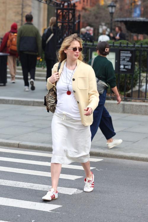 Pregnant Jennifer Lawrence in West Village, March 2025