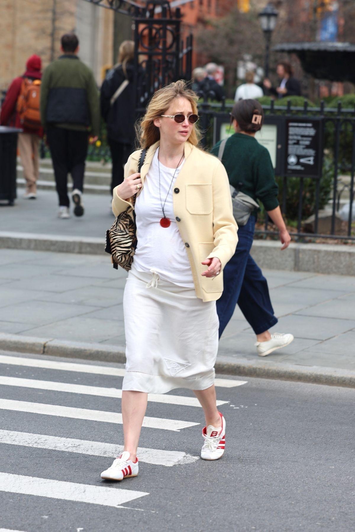 Pregnant Jennifer Lawrence in West Village, March 2025