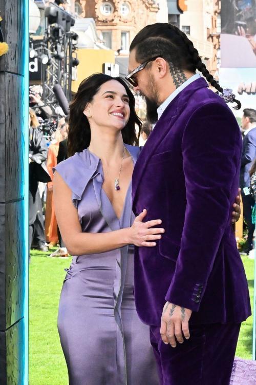 Adria Arjona and Jason Momoa at Minecraft Movie Premiere, March 2025 3