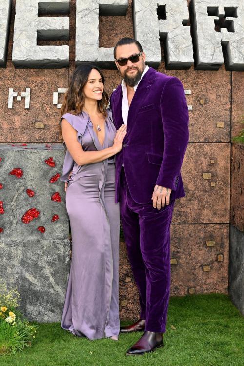 Adria Arjona and Jason Momoa at Minecraft Movie Premiere, March 2025 6