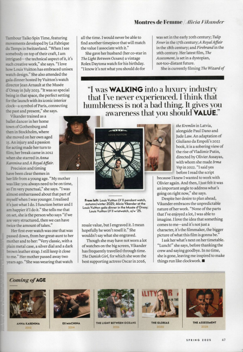 Alicia Vikander in Vanity Fair On Time, Spring 2025 1