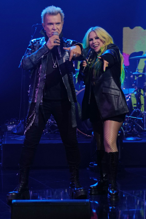 Avril Lavigne and Billy Idol at Jimmy Kimmel Live, April 2025