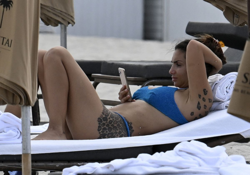 Elettra Lamborghini in Blue Bikini in Miami Beach, October 2024 3