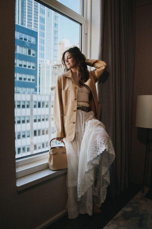 Ella Hunt at Ralph Lauren show Harpers Bazaar, April 2025 9