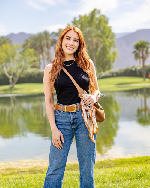Emma Roberts joins Camp Poosh desert gathering, April 2025 4