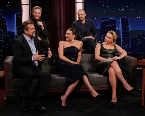 Florence Pugh and Hannah John-Kamen at Jimmy Kimmel Live, April 2025 4