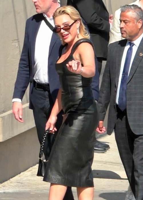 Florence Pugh Arrives at Jimmy Kimmel Live in Hollywood, April 2025 9
