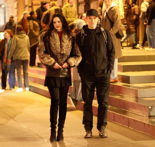 Krysten Ritter and Michael C. Hall on Dexter Set, April 2025 1